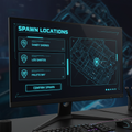 Custom spawn menu showing Sandy Shores, Los Santos, and Paleto Bay locations